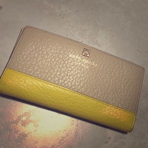 Kate Spade Colorblock Wallet in nude and yellow